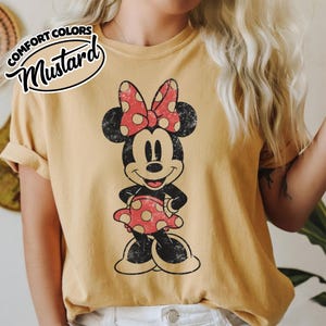 Comfort Color Cute Minnie Mouse Classic Portrait T-Shirt, Retro Disney Trip Shirt, Vintage Minnie Shirt, Disney Family Vacation Trip YSZ202 image 7
