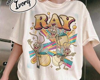 Camiseta Comfort Color Disney Ray Firefly Portrait, La Princesa y el Sapo, Camiseta Disney Group Portrait, Disney Family Trip Match RLT431