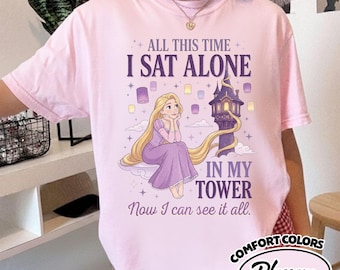 Comfort Color I Sat Alone In My Tower Tangled Rapunzel Shirt, Princess Showgirl Shirt, Tangled Tee, Disneyland Showgirl Tshirt YREP24