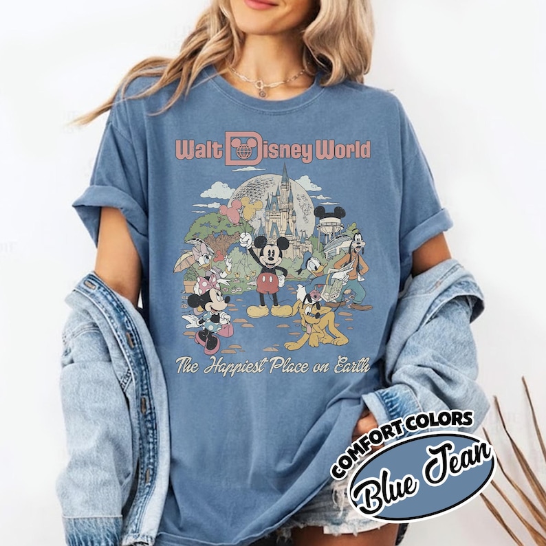 Comfort Color Retro Mickey Disneyworld Shirt, Mickey & Friends Shirts, Walt Disneyworld Shirt, Disney 2026 Trip, Disney Vacation Tee YSYS09 bild 6