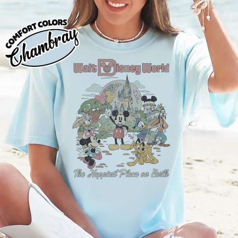 Comfort Color Retro Mickey Disneyworld Shirt, Mickey & Friends Shirts, Walt Disneyworld Shirt, Disney 2026 Trip, Disney Vacation Tee YSYS09 bild 8