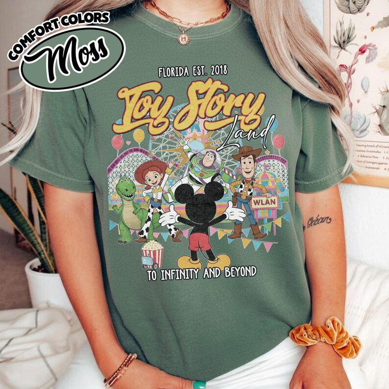 Comfort Color Retro Toy Story Land Shirt, Toy Story Tee, Disney Pixar Tee, Woody Buzz Toy Story Party, Disney Family Tee YS1416 image 3