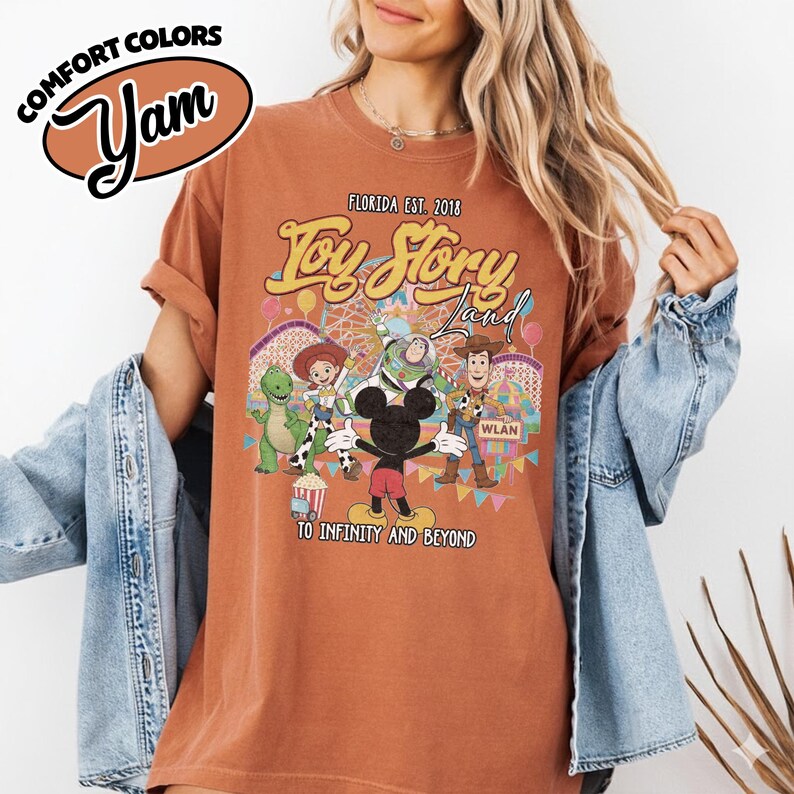 Comfort Color Retro Toy Story Land Shirt, Toy Story Tee, Disney Pixar Tee, Woody Buzz Toy Story Party, Disney Family Tee YS1416 image 16