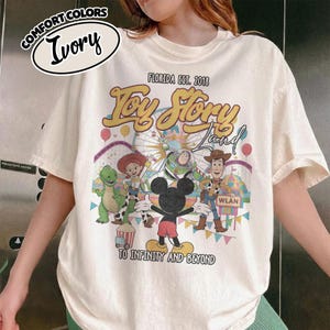 Comfort Color Retro Toy Story Land Shirt, Toy Story Tee, Disney Pixar Tee, Woody Buzz Toy Story Party, Disney Family Tee YS1416 image 1