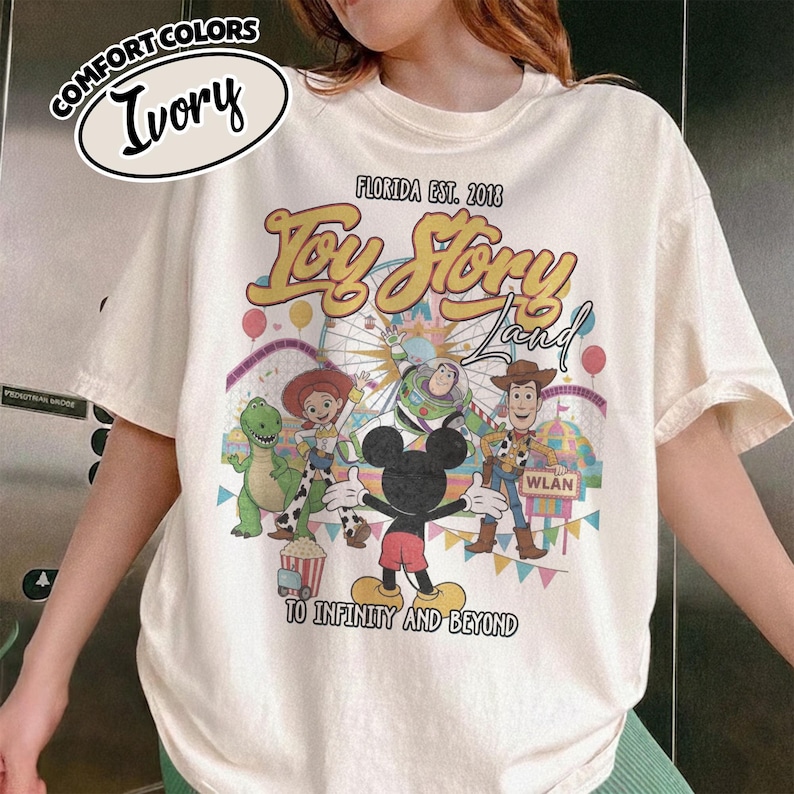 Comfort Color Retro Toy Story Land Shirt, Toy Story Tee, Disney Pixar Tee, Woody Buzz Toy Story Party, Disney Family Tee YS1416 image 1