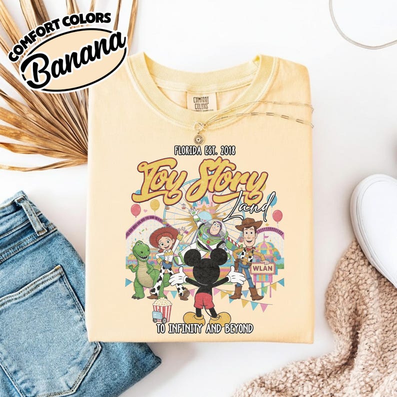 Comfort Color Retro Toy Story Land Shirt, Toy Story Tee, Disney Pixar Tee, Woody Buzz Toy Story Party, Disney Family Tee YS1416 image 19