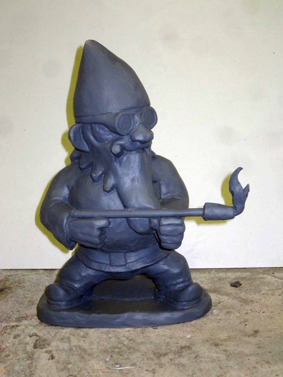 Unpainted Combat Garden Gnome With Flamethrower Etsy