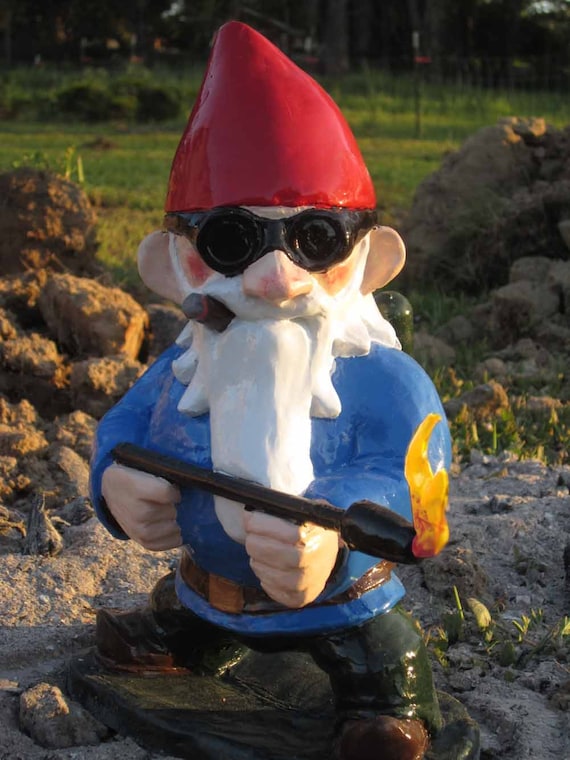 Combat Garden Gnome With Flamethrower Etsy