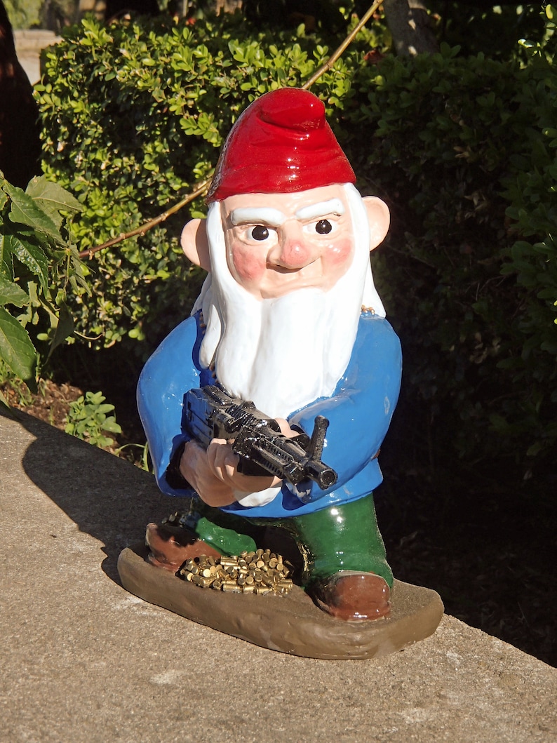 Combat Garden Gnome M60 Machine Gunner Etsy