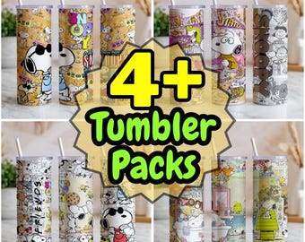 Cartoon Beagle Tumbler Wrap PNG Bundle | 20oz Sublimation Digital Download