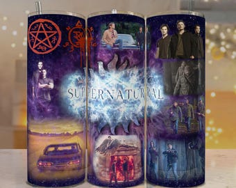 Supernatural Tumbler Wrap PNG | Demon Traps, Quotes (20oz & 30oz)