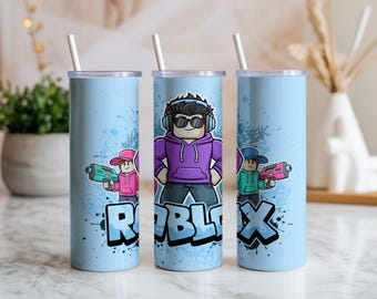 Gamer Avatar Tumbler Wrap | Graffiti Blue, 20oz (Digital Download)