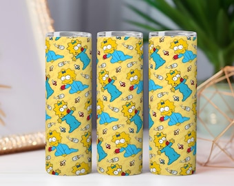 Yellow Cartoon Character 20oz Tumbler Wrap | Sublimation PNG (Digital Download)