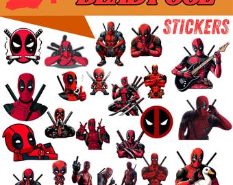 Deadpool Cartoon SVG Bundle, Superhero Clipart (PNG, SVG)