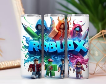 Blocky Gamer Tumbler Wrap: Colorful Pixel Art Sublimation Design (PNG)
