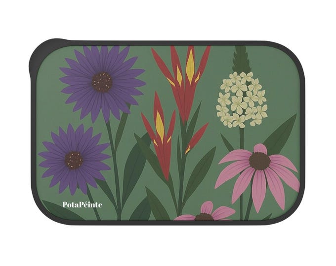 Featured listing image: Decatur Green Botanical - Eco-Friendly Bento Box with Utensils