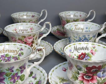 Set da tè e piattino Royal Albert "Fiore del mese" - Collezione floreale mensile