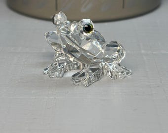 Swarovski Crystal Frosch Figur 7642 NR 000 001 Austria Silver Crystal