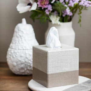 Tissue Box Cover wooden Hessian cube gift