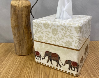 Indian Elephant Tissue Box Cover wooden perfect in homes/ hotels