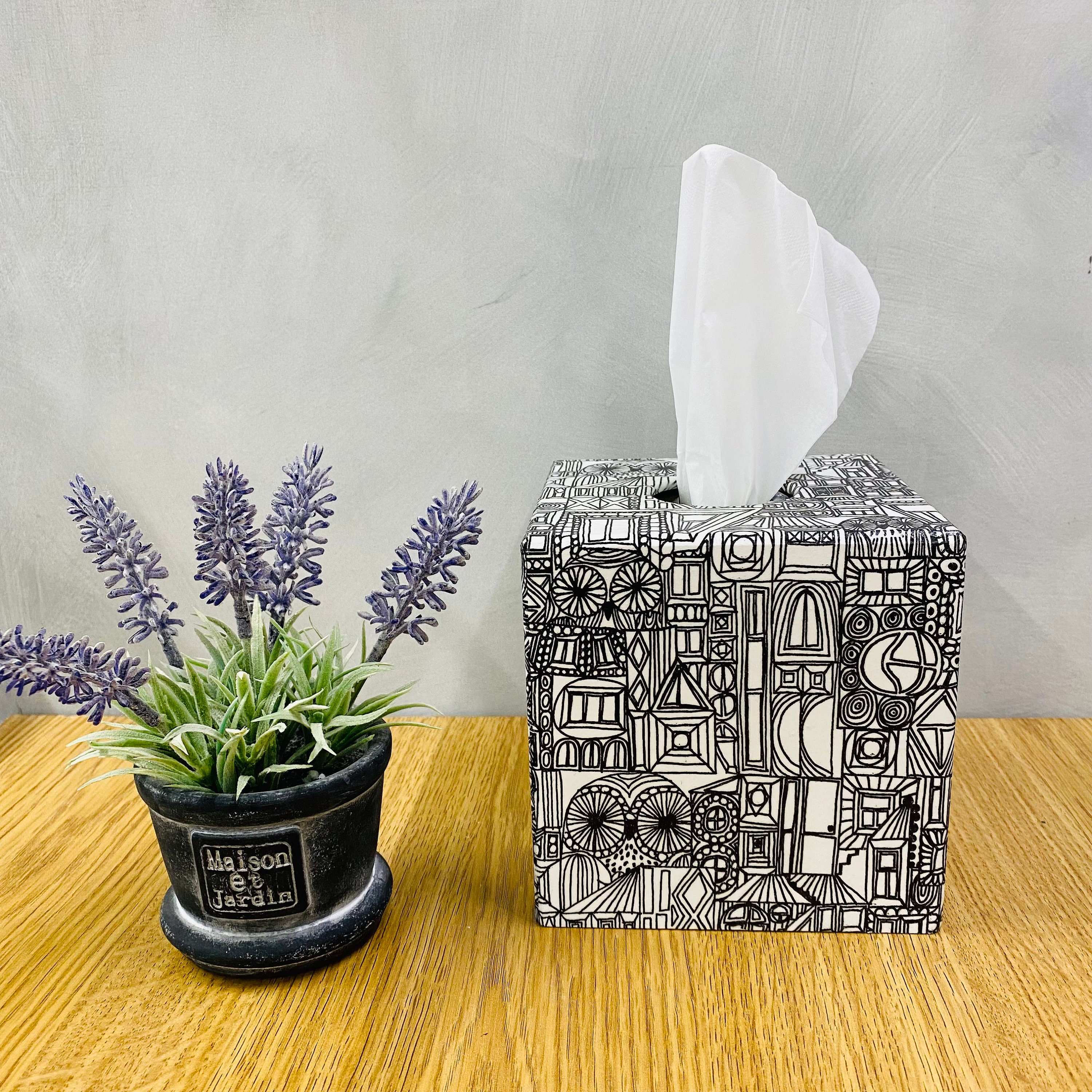 Black and White Tissue Box Etsy Sweden