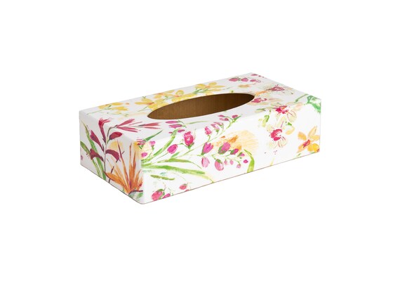 Copri scatola di fazzoletti rettangolare in legno Pink Clover
