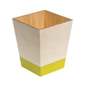 Hessian Green Waste Paper Trash Bin wooden handmade UK