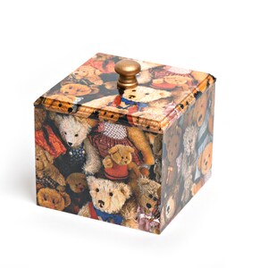 テディベア　くま　小物入れ　レトロ　アンティーク　アクセサリーボックス　木箱 ヴィンテージ収納ボックス ハンドメイド ブラウンベア