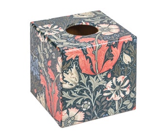 Tissue Box Cover holder square wooden Art Nouveau