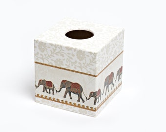 Indian Elephant Tissue Box Cover wooden perfect in homes/ hotels