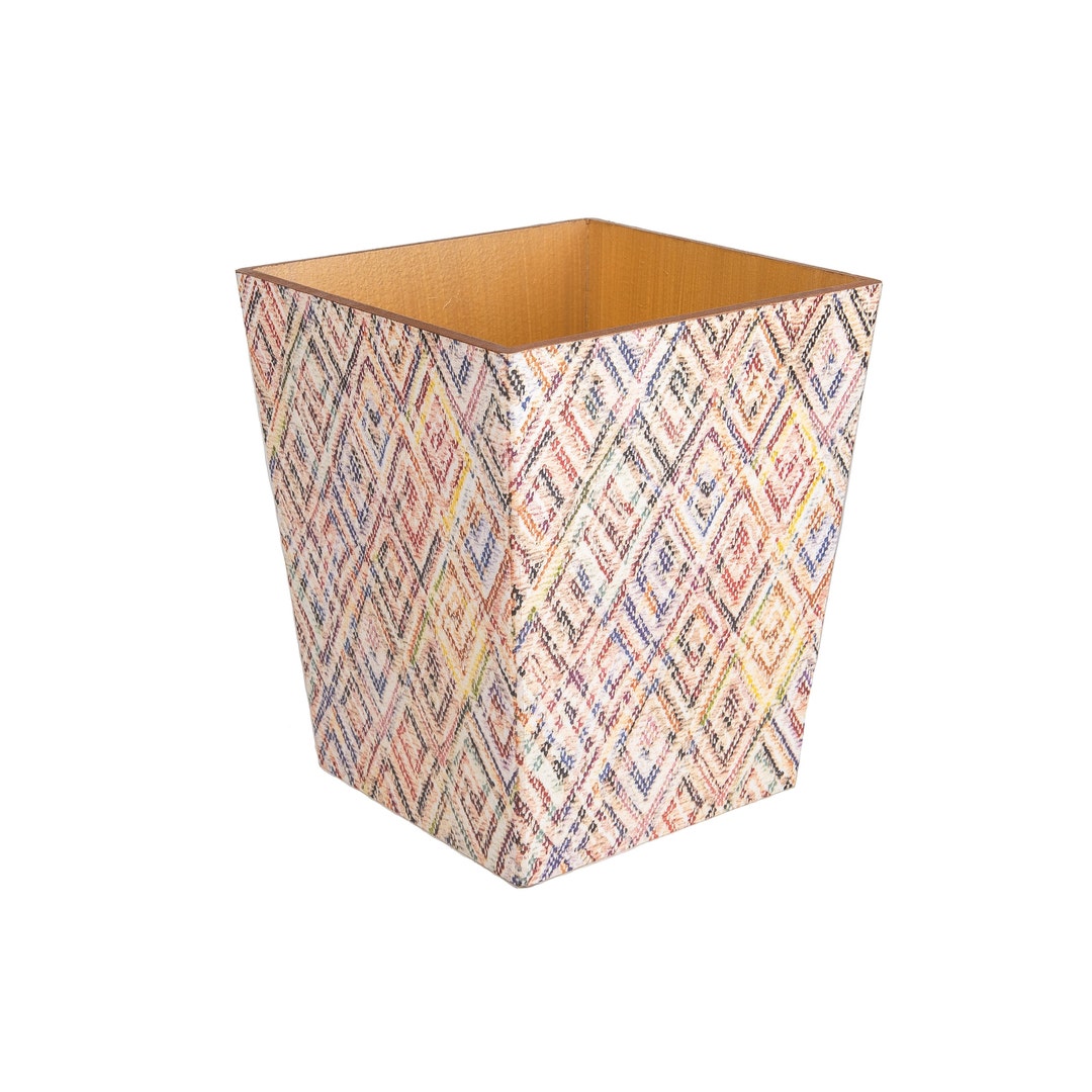 Waste Paper Bin Wooden Diamond Rainbow , Trash Can . Etsy