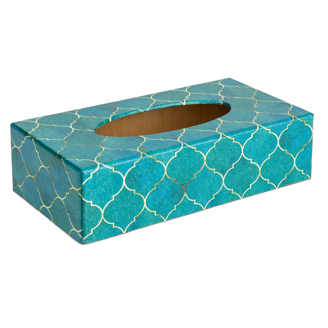Turquoise Tile Wooden Tissue Box Cover Rectangular Gift for Etsy UK