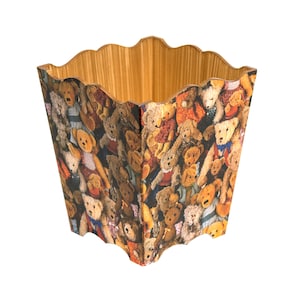 Cestino per la carta straccia a forma di orsetto in legno