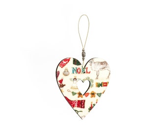 Christmas decoration wooden Heart double sided