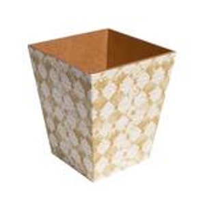 Fleur de Lys Waste Paper Bin wooden decoupaged handmade