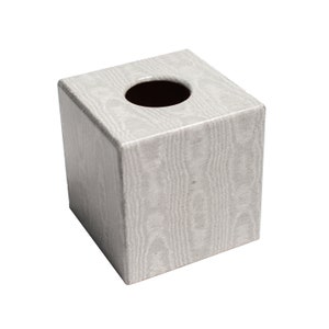Luxury Silver tissue box cover wooden handmade UK cube gift for Mum