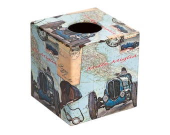 Taschentuchbox Deckel Vintage Car