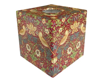 Tissue Box Cover wooden Strawberry Thief