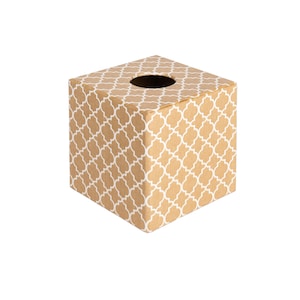 Funda/soporte para caja de pañuelos de madera marroquí dorada