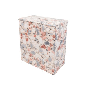 WC-Rollenbox aus Holz in Holzoptik Peach Terrazzo