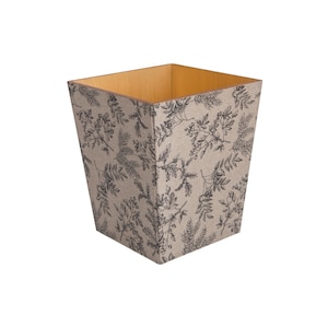 Waste Paper Bin Wooden Brown Silent Plant, Trash Can , home interior