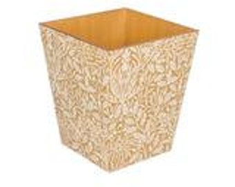 Gold Acorn Waste Paper Bin Trash Can Handmade Wooden handmade in UK