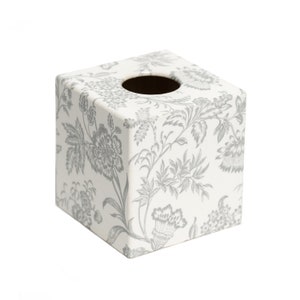 Silver Foliage wooden Tissue Box cover gift Home Interior