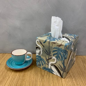 Tissue Box Cover/Holder square Blue Stork gift for Mum Limited Edition