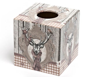 Tissue Box Cover William Morris Style wooden decoupaged made by hand perfect in homes/ hotels