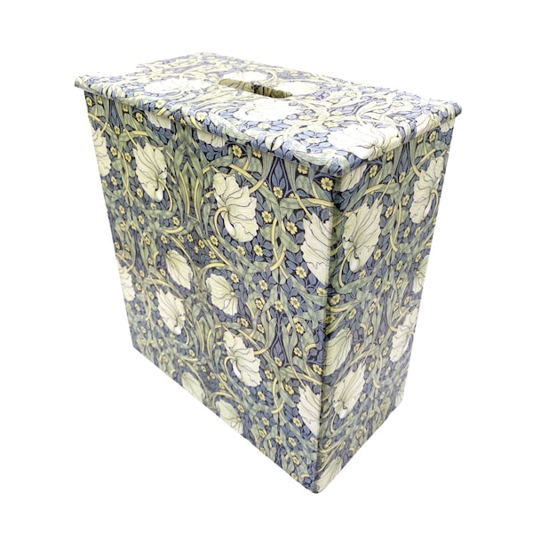 Wooden Toilet Roll Storage / holder box holds 4 rolls William Morris Pimpernel