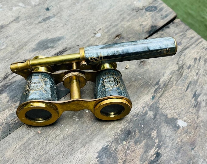 Vintage telescope Opera Glasses Mother of Pearl & Handle Brass Fittings France