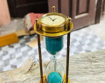 Sand Timer Hourglass Brass Nautical Maritime Hour Glass Vintage Sand Clock Gift