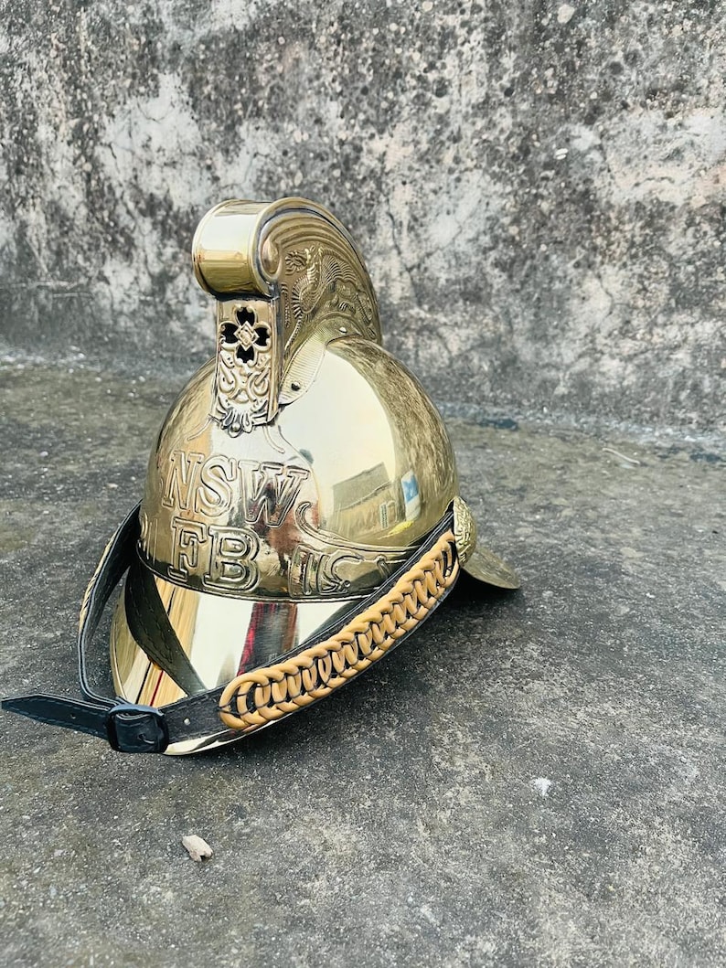 Original Rider Fireman Nautical MFB Fireman Helmet Brass Fire Brigade Rider Vintage ...