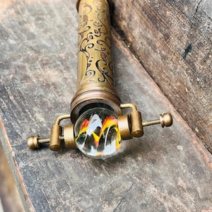 Art-Antiqued Brass Kaleidoscope with Marble Eyepiece Chirstmas gift